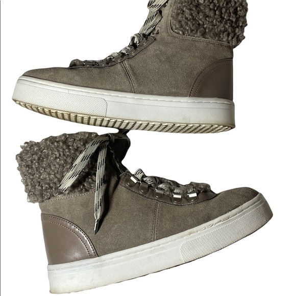 Sam Edelman Shearling Leather/Faux Sneakers Size 6.5 - Picture 1 of 8
